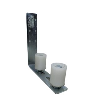 Guia Duplo Longo Zincado Com Rolete De Nylon De 36.7MM x 46MM