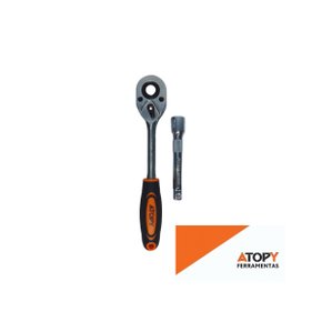 Jogo Soquete Serxtavado 1/2" c Chave Catraca Atopy