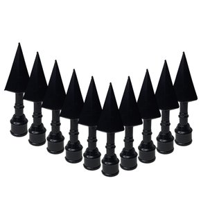 Kit 10 Ponta De Lança Alumínio Art Preta 3/4"