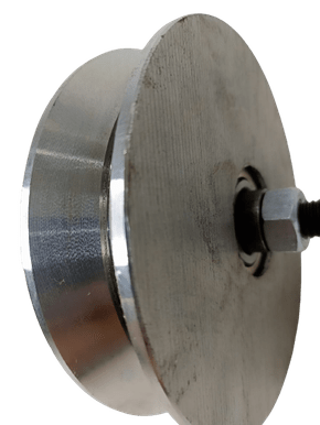 Roldana Aço Dupla 5" Cava 32mm Perfil V 20mm Com Parafuso