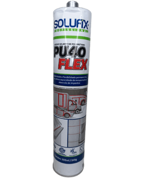 Selante de Poliuretano PU 40 Flex Cinza Solufix 300ml/345g